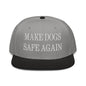 Make Dogs Safe Again Embroidered Flat Brim Bill Snapback Hat - Black / Gray