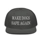 Make Dogs Safe Again Embroidered Flat Brim Bill Snapback Hat - Charcoal gray