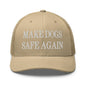 Make Dogs Safe Again Embroidered Mesh Trucker Hat - Khaki