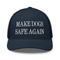 Make Dogs Safe Again Embroidered Mesh Trucker Hat - Navy