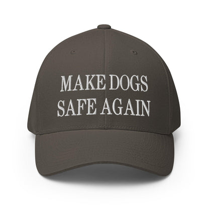 Make Dogs Safe Again Embroidered Stretch Fit Baseball Hat - Dark Grey / S/M