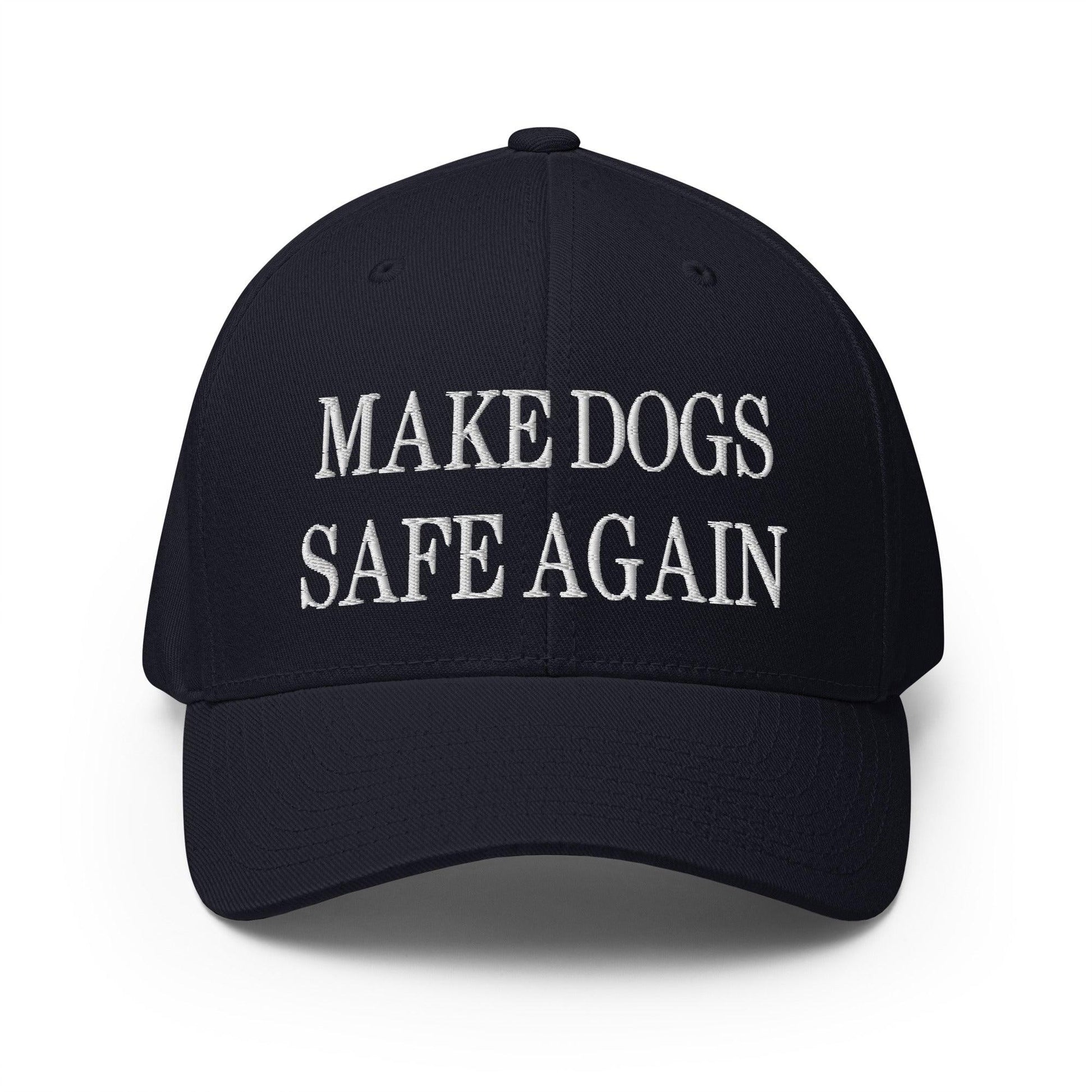 Make Dogs Safe Again Embroidered Stretch Fit Baseball Hat - Dark Navy / S/M