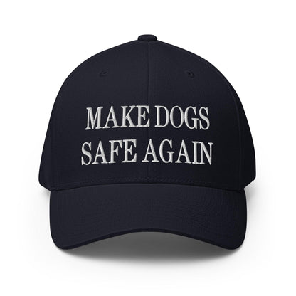 Make Dogs Safe Again Embroidered Stretch Fit Baseball Hat - Dark Navy / S/M