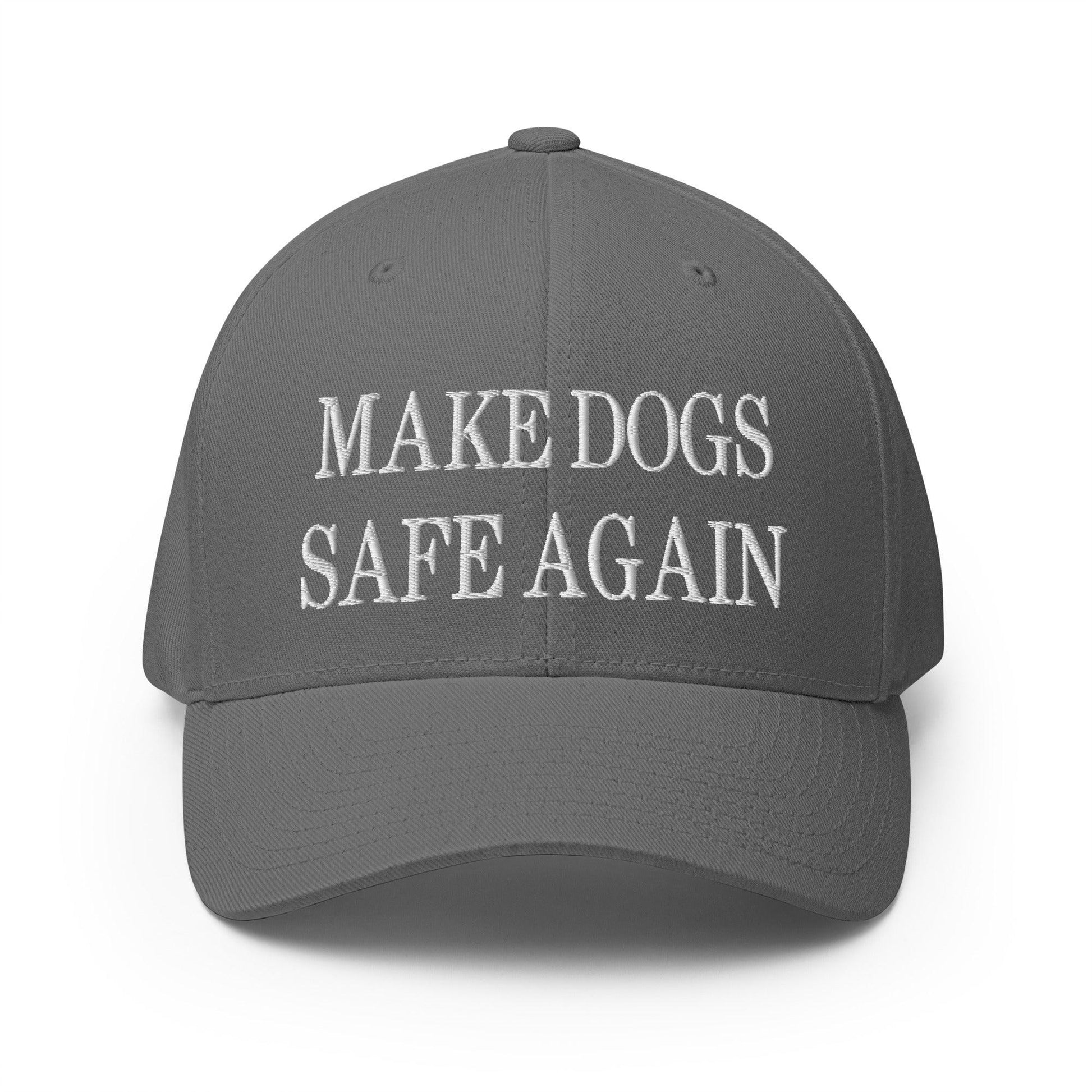 Make Dogs Safe Again Embroidered Stretch Fit Baseball Hat - Grey / S/M