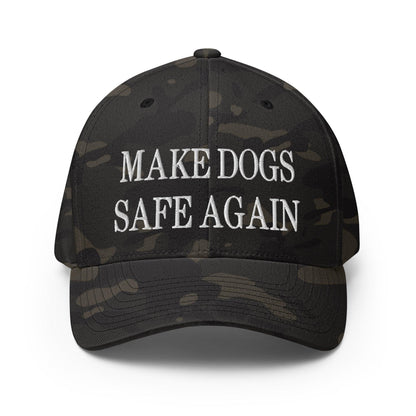 Make Dogs Safe Again Embroidered Stretch Fit Baseball Hat - Multicam Black / S/M