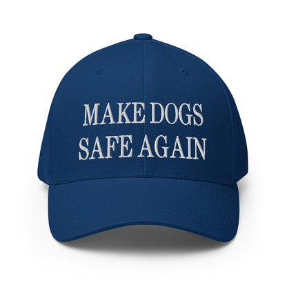 Make Dogs Safe Again Embroidered Stretch Fit Baseball Hat - Royal Blue / S/M
