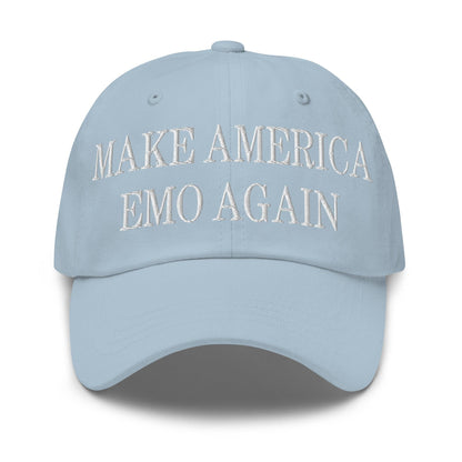 Make Us Emo Again Embroidered Dad Hat - Light Blue