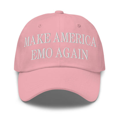 Make Us Emo Again Embroidered Dad Hat - Pink