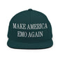 Make Us Emo Again Embroidered Flat Bill Brim Snapback Hat - Spruce