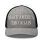 Make Us Emo Again Embroidered Mesh Trucker Hat - Heather/ Black