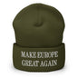 Make Europe Great Again Embroidered Knit Cuffed Beanie - Olive