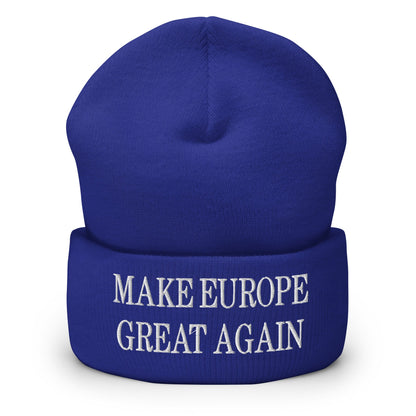 Make Europe Great Again Embroidered Knit Cuffed Beanie - Royal