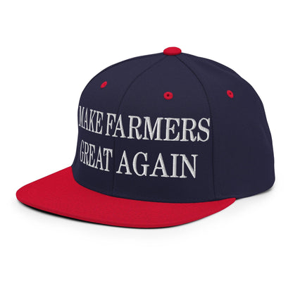Make Farmers Great Again Embroidered Flat Bill Brim Snapback Hat