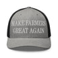 Make Farmers Great Again Embroidered Mesh Trucker Hat - Heather/ Black