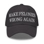 Make Felonies Wrong Again Embroidered Dad Hat - Dark Grey