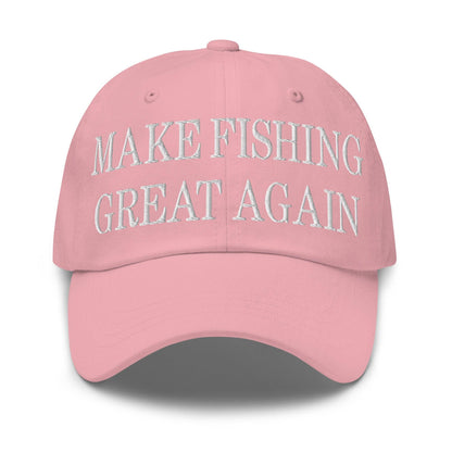 Make Fishing Great Again Embroidered Dad Hat - Pink