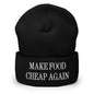 Make Food It Again Embroidered Knit Cuffed Beanie - Black