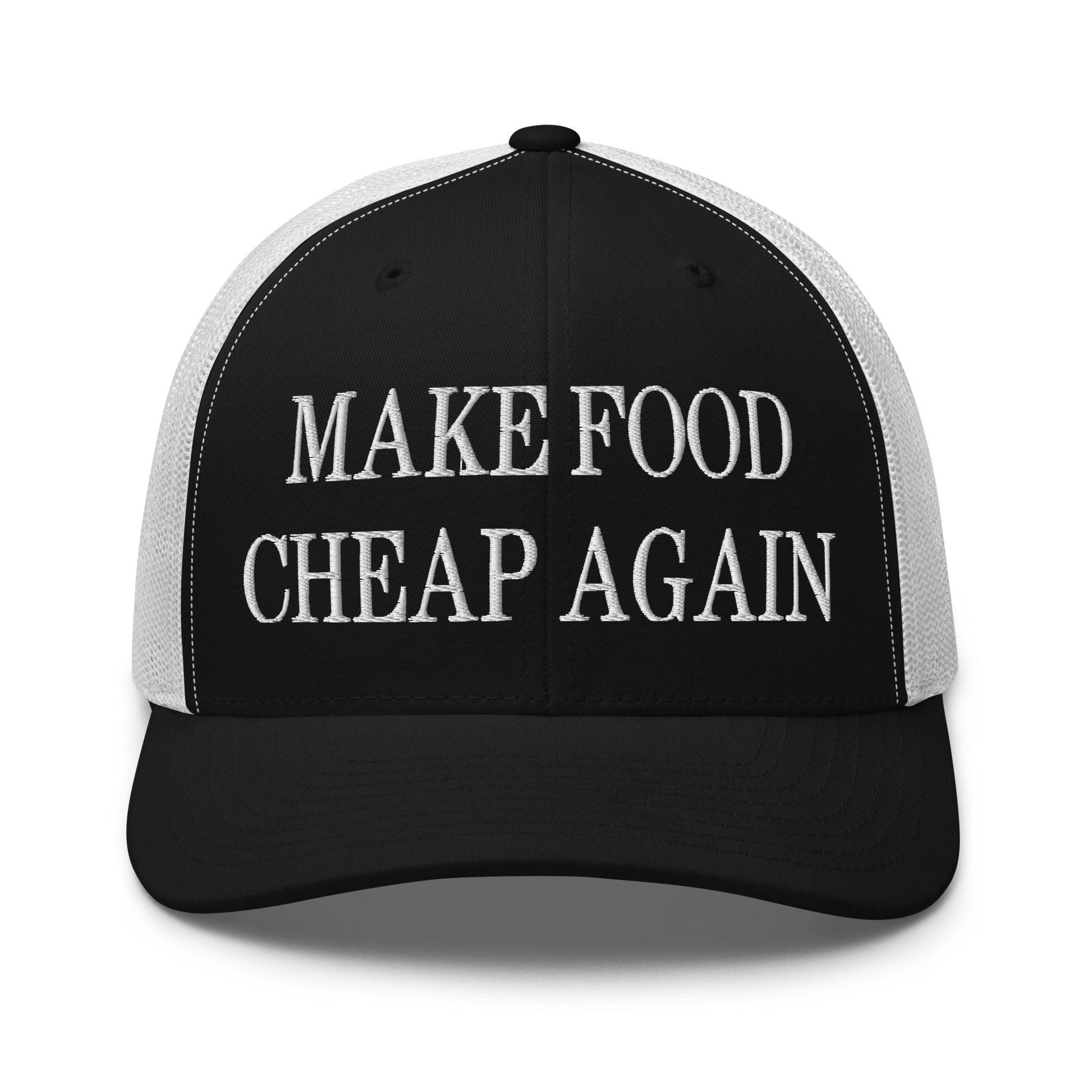 Make Food It Again Embroidered Mesh Trucker Hat - Black/ White