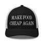 Make Food It Again Embroidered Mesh Trucker Hat - Black/ White