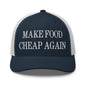 Make Food It Again Embroidered Mesh Trucker Hat - Navy/ White