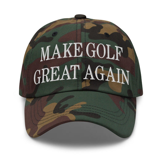 Make Golf Great Again Embroidered Dad Hat - Green Camo