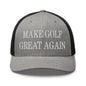 Make Golf Great Again Embroidered Mesh Trucker Hat - Heather/ Black