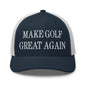 Make Golf Great Again Embroidered Mesh Trucker Hat - Navy/ White