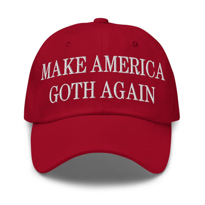 Make Us Goth Again Embroidered Dad Hat - Cranberry