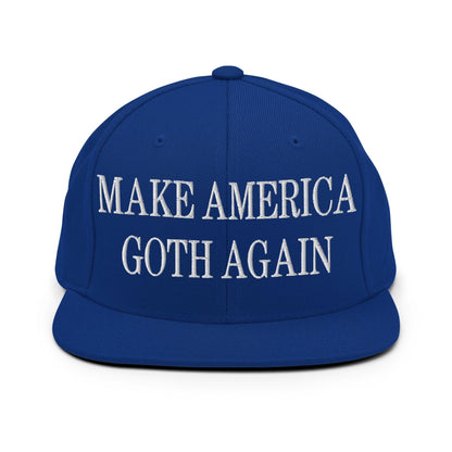 Make Us Goth Again Embroidered Flat Bill Brim Snapback Hat - Royal Blue