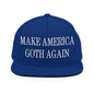 Make Us Goth Again Embroidered Flat Bill Brim Snapback Hat - Royal Blue
