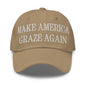 Make Us Graze Again Embroidered Dad Hat - Khaki