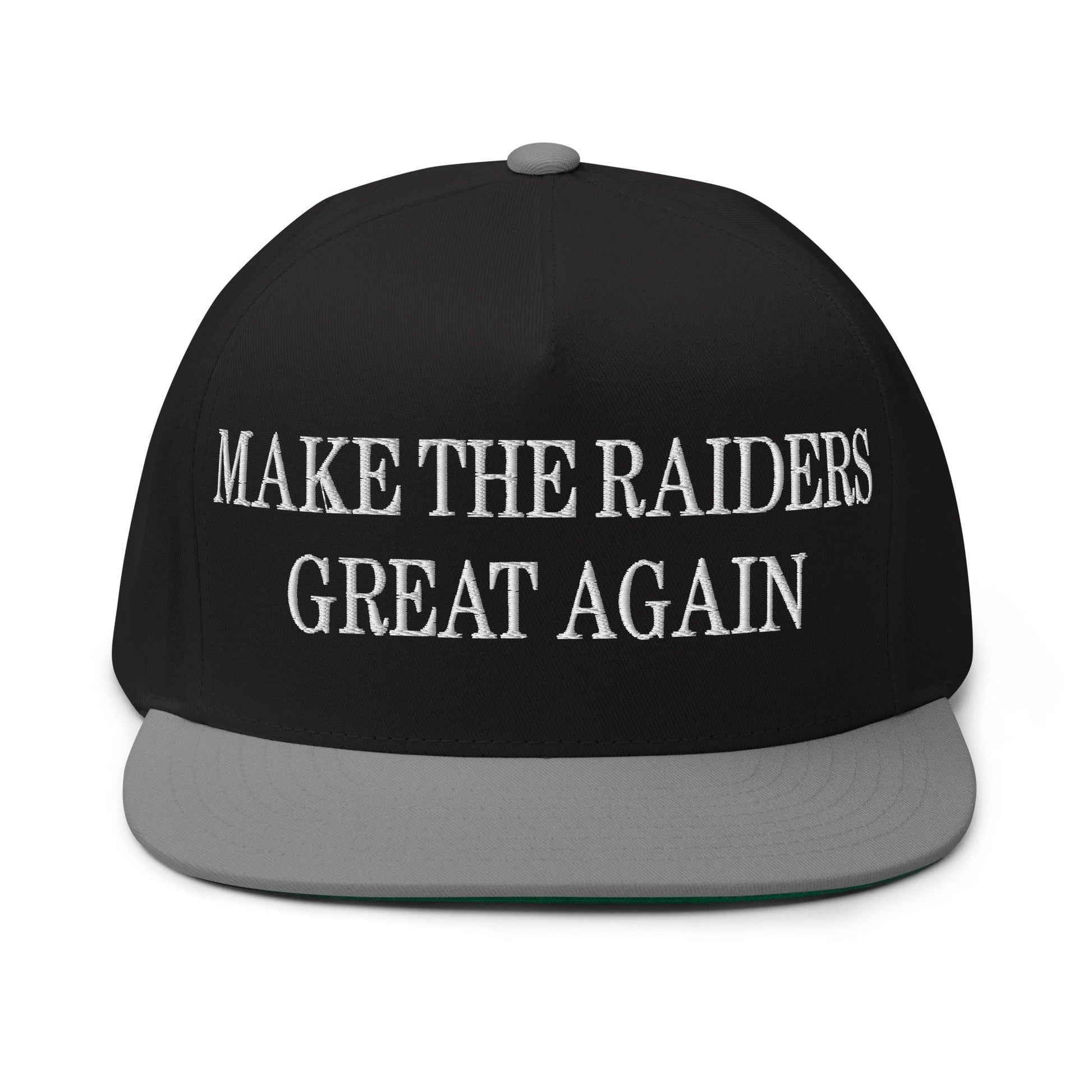 Make Them Great Again Embroidered 5 Panel Flat Bill Brim Snapback Hat - Black/ Grey