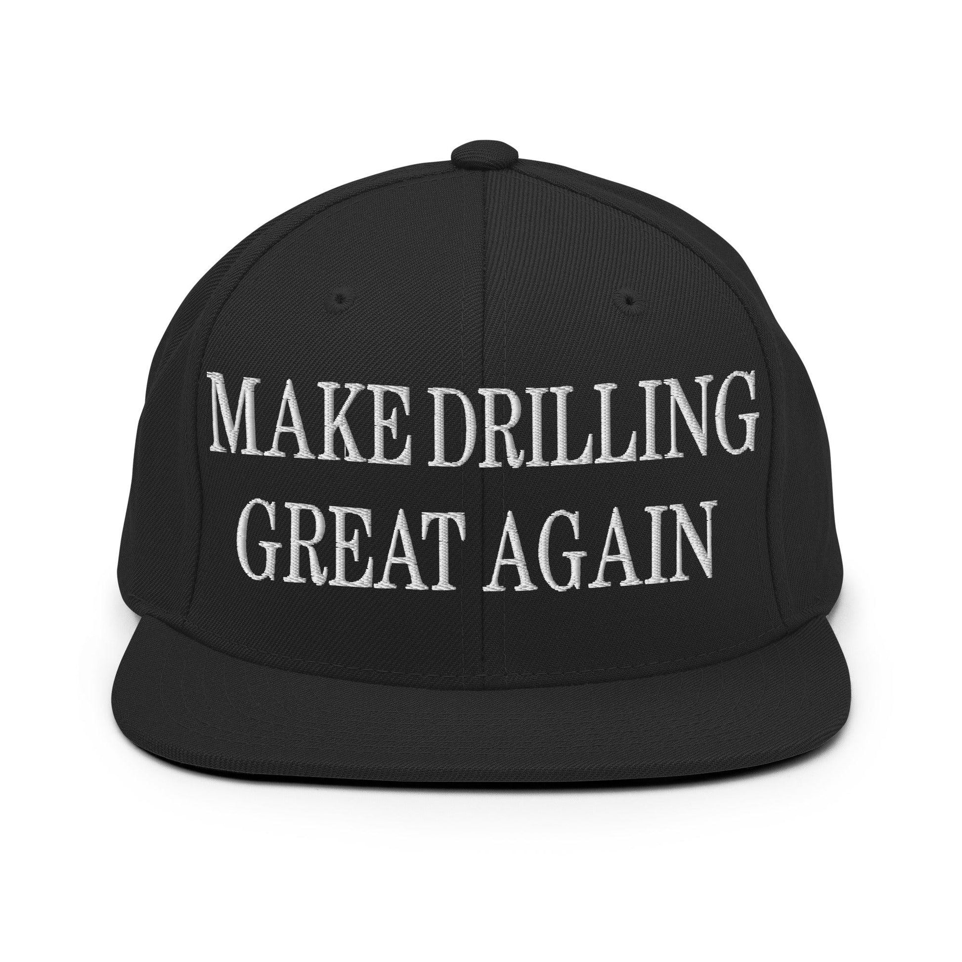 Make Them Great Again Embroidered Flat Bill Brim Snapback Hat - Black