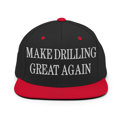 Make Them Great Again Embroidered Flat Bill Brim Snapback Hat - Black/ Red