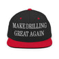 Make Them Great Again Embroidered Flat Bill Brim Snapback Hat - Black/ Red