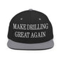 Make Them Great Again Embroidered Flat Bill Brim Snapback Hat - Black/ Silver