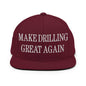 Make Them Great Again Embroidered Flat Bill Brim Snapback Hat - Maroon