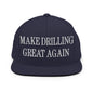 Make Them Great Again Embroidered Flat Bill Brim Snapback Hat - Navy