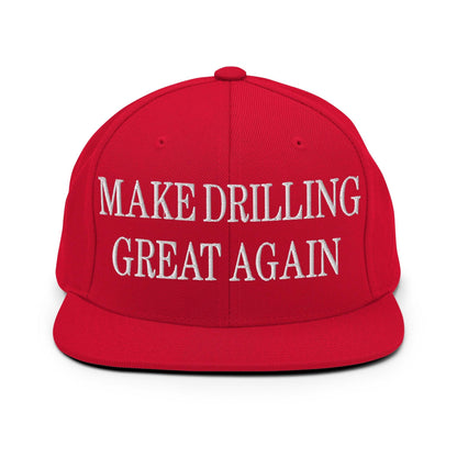Make Them Great Again Embroidered Flat Bill Brim Snapback Hat - Red