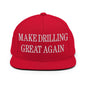 Make Them Great Again Embroidered Flat Bill Brim Snapback Hat - Red