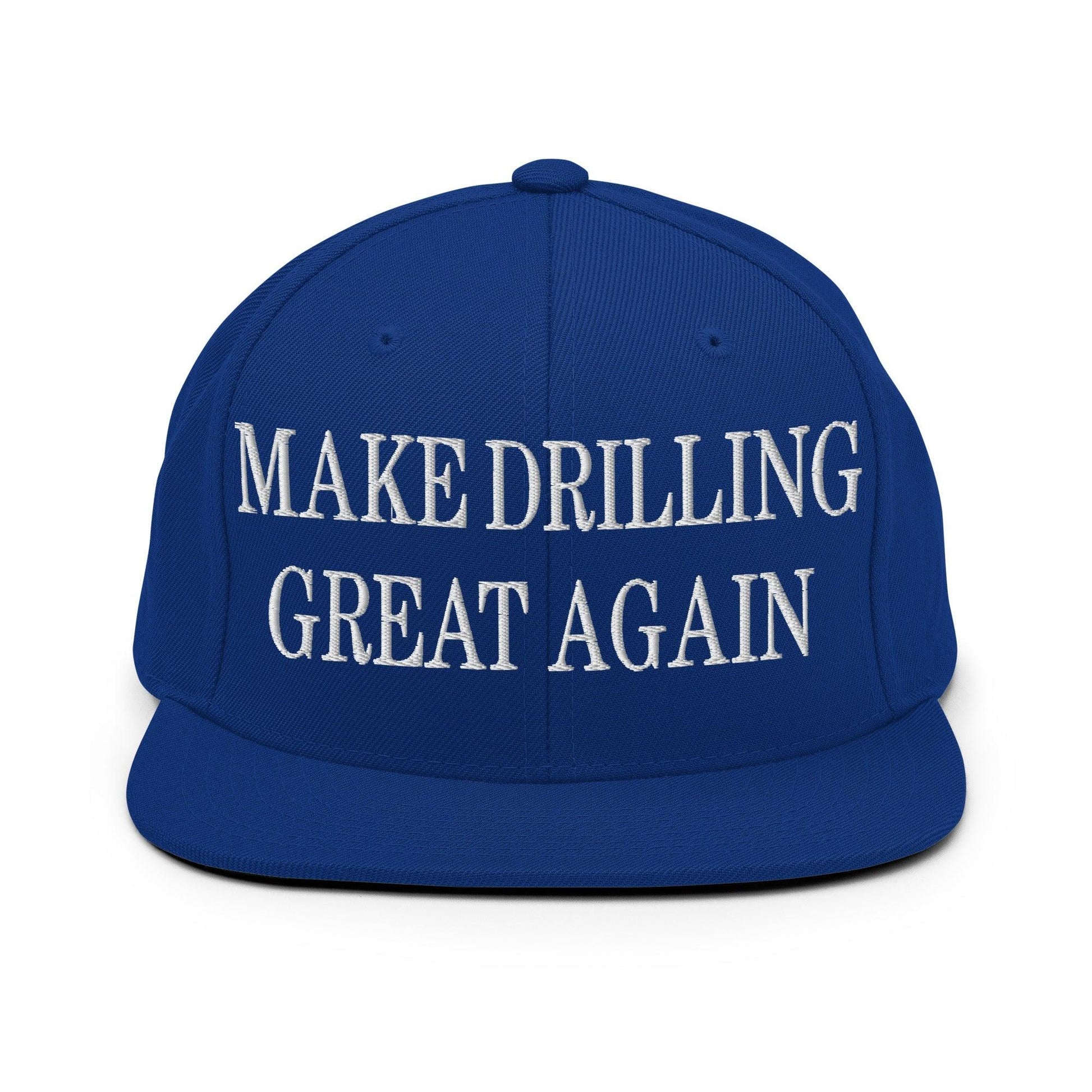 Make Them Great Again Embroidered Flat Bill Brim Snapback Hat - Royal Blue