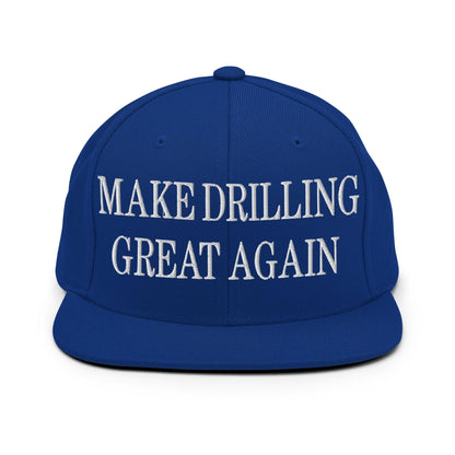 Make Them Great Again Embroidered Flat Bill Brim Snapback Hat - Royal Blue