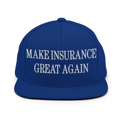 Make It Great Again Embroidered Flat Bill Brim Snapback Hat - Royal Blue