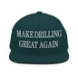 Make Them Great Again Embroidered Flat Bill Brim Snapback Hat - Spruce