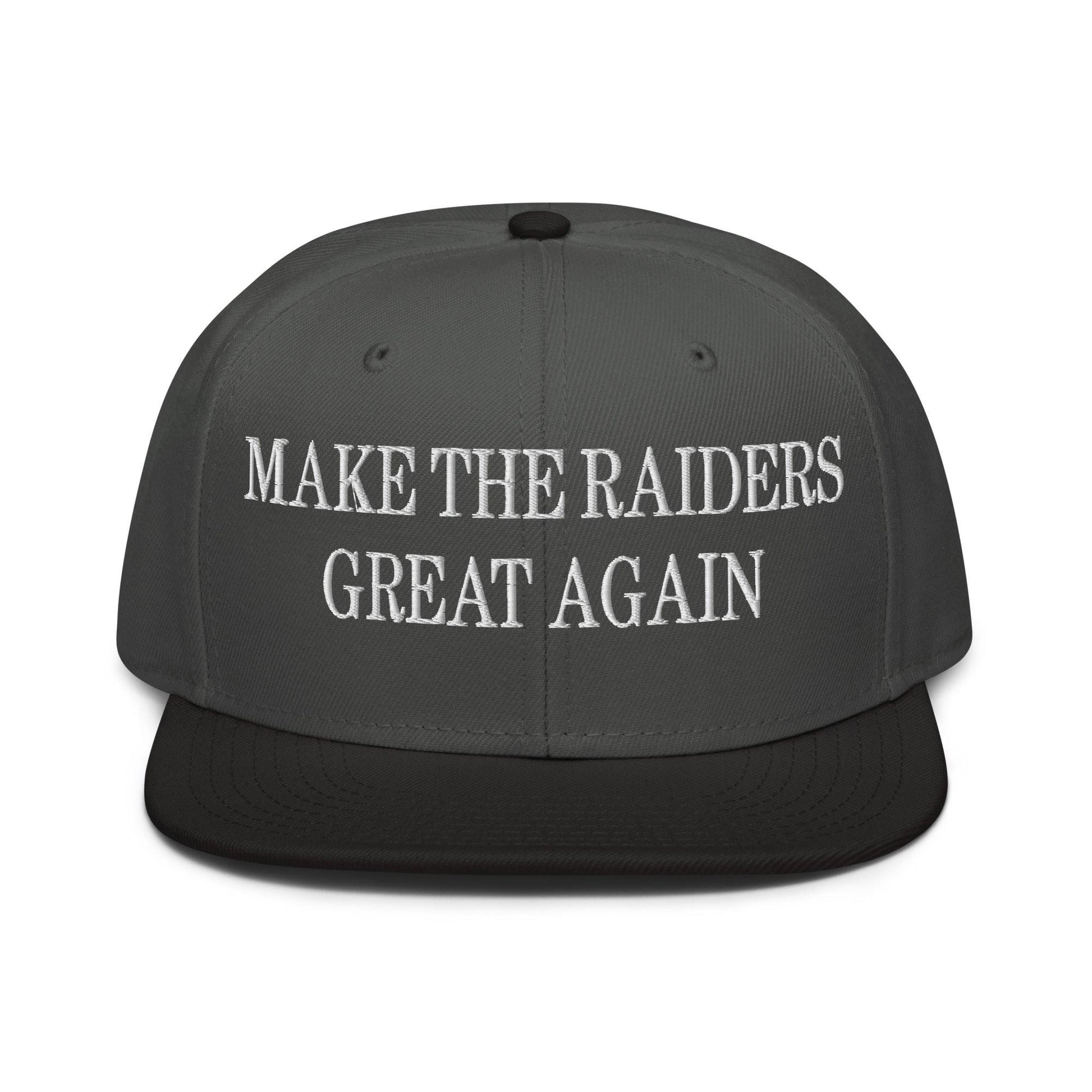 Make Them Great Again Embroidered Flat Brim Bill Snapback Hat - Black / Charcoal gray