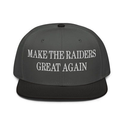 Make Them Great Again Embroidered Flat Brim Bill Snapback Hat - Black / Charcoal gray