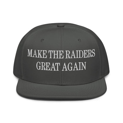 Make Them Great Again Embroidered Flat Brim Bill Snapback Hat - Charcoal gray