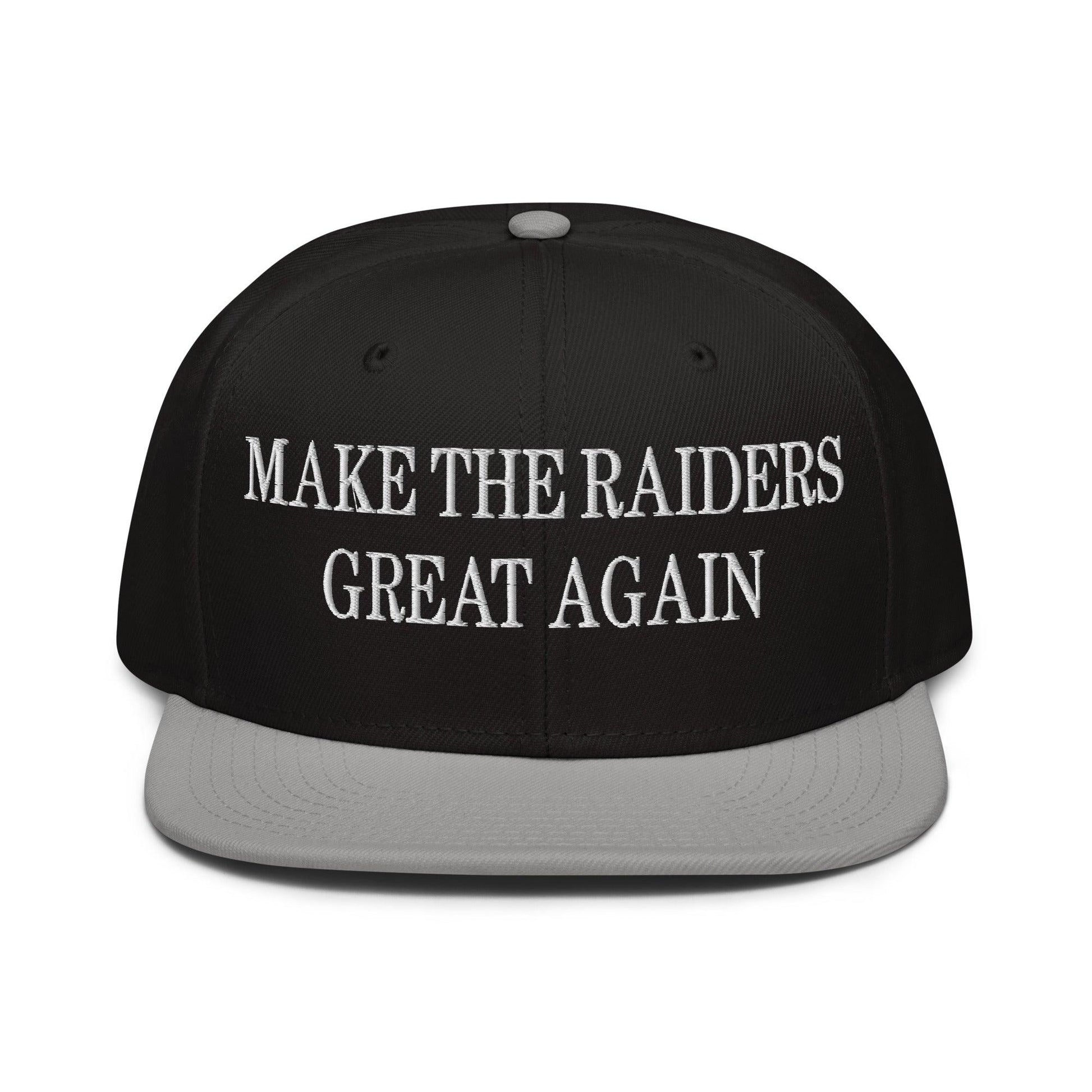 Make Them Great Again Embroidered Flat Brim Bill Snapback Hat - Gray / Black