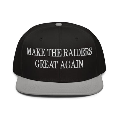 Make Them Great Again Embroidered Flat Brim Bill Snapback Hat - Gray / Black