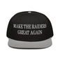 Make Them Great Again Embroidered Flat Brim Bill Snapback Hat - Gray / Black